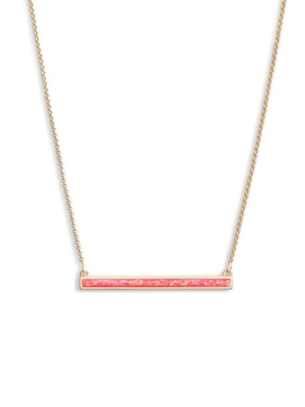Kendra Scott Kelsey Gold Pendant Necklace in Coral Pink Kyocera Opal - Picture 1 of 9